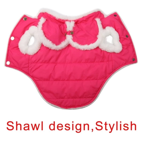 JoyDaog NWOT Pink Shawl Design Fleece Lined Winter Dog/Pet Jacket Size Large HP - Picture 5 of 12